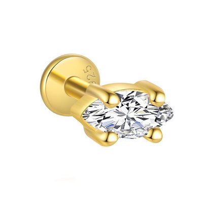 Piercing Náušnica Zirconia Marquise S925 Gold