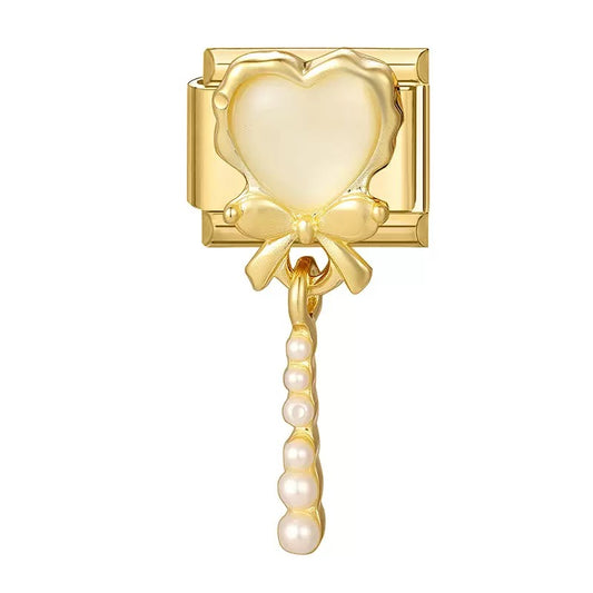 Arany szív medál gyönggyel