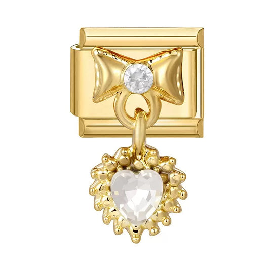 Ragyogó szív masnival medál