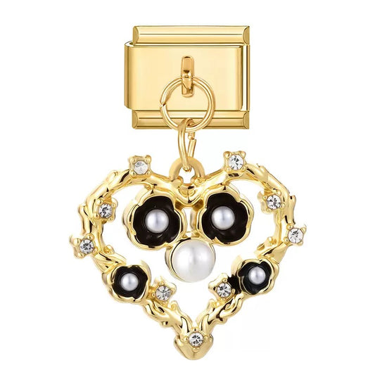 Elegáns Virágos Szív Medál