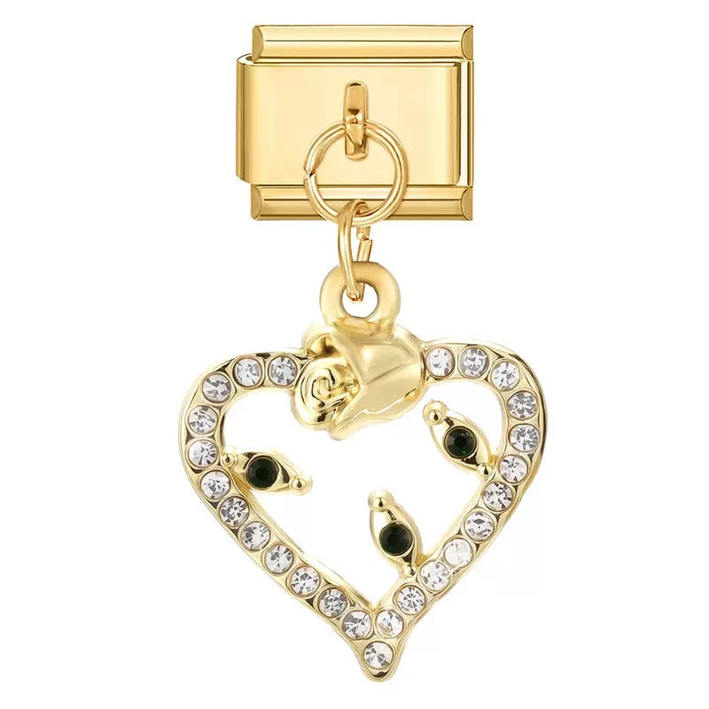 Romantikus rózsa szív alakú medál