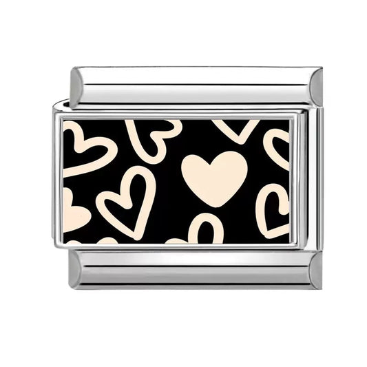 Elegáns bézs szívek medál