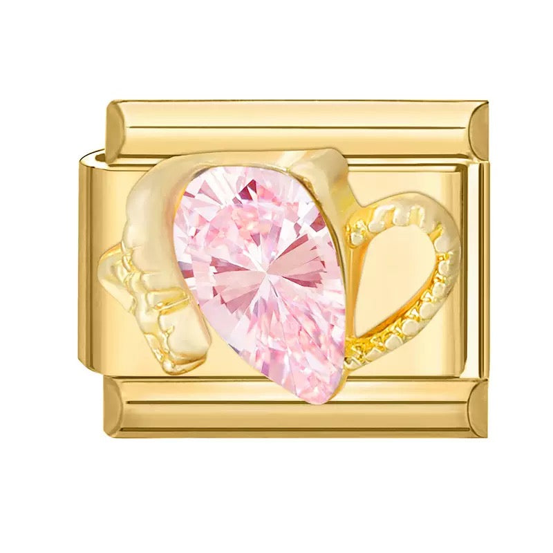 Elegáns Rózsaszín Szívecske Medál