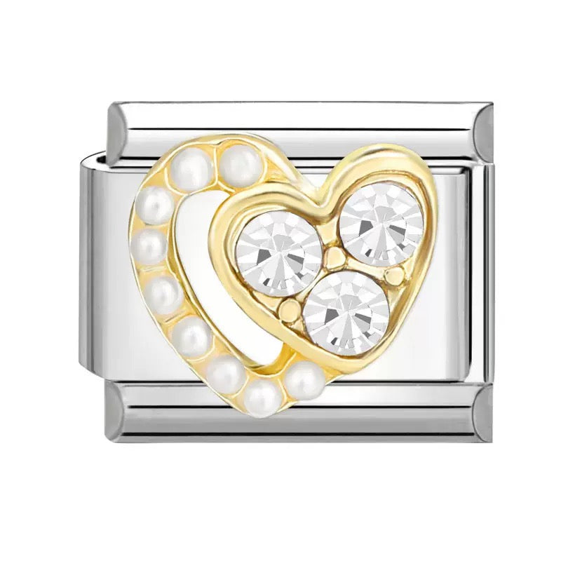 Szív medál gyöngyökkel