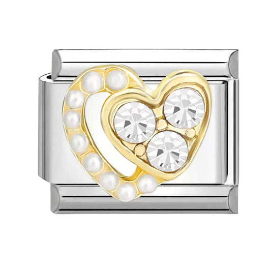 Szív medál gyöngyökkel