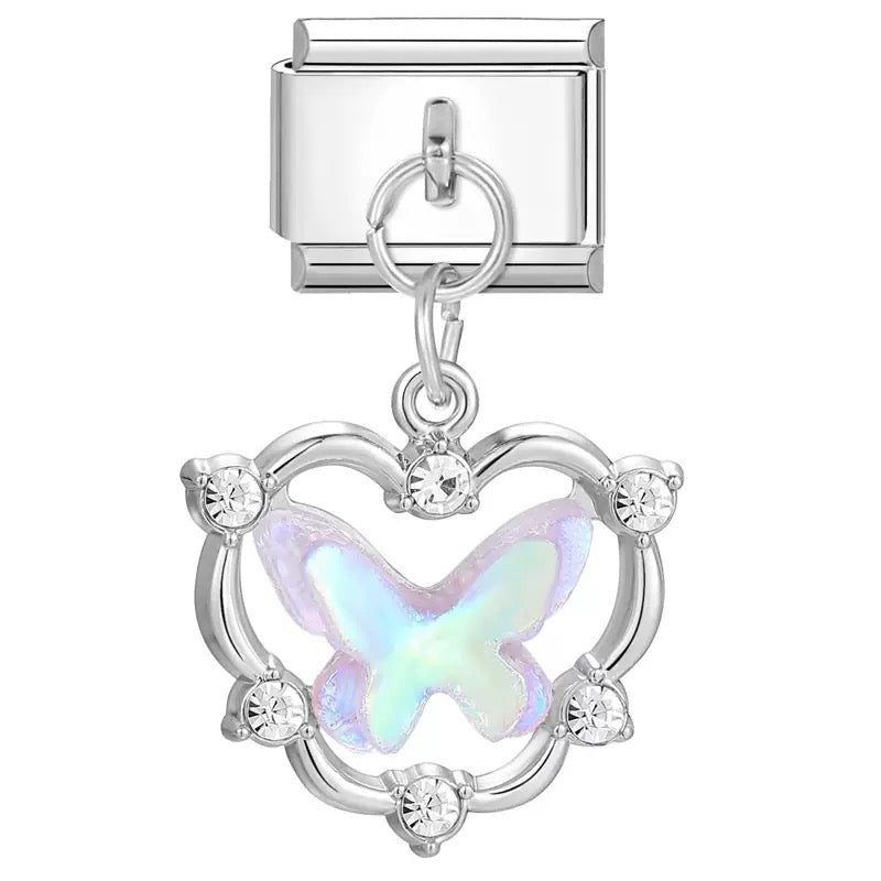 Ezüst Gyöngyház Pillangó Medál Kövekkel