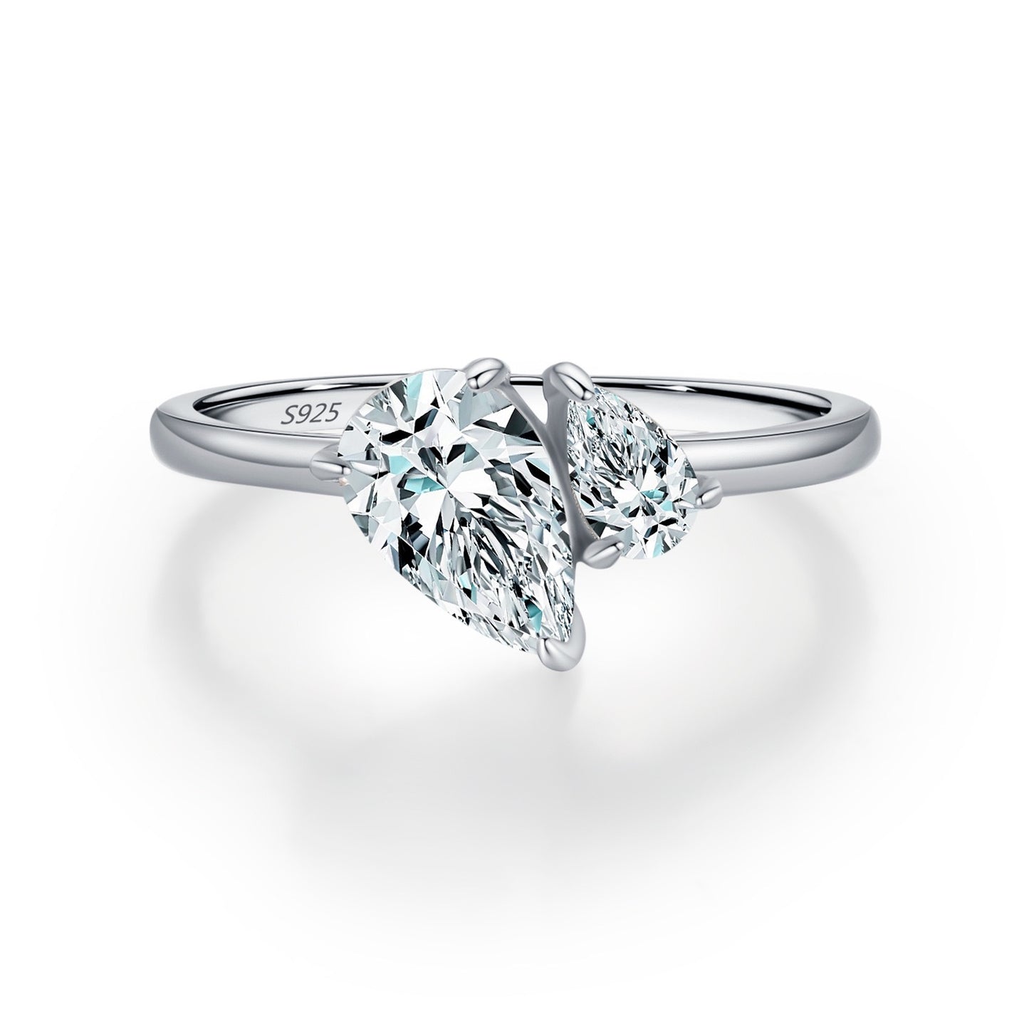 Prsteň Dvojité srdce iskry