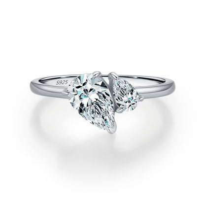 Prsteň Dvojité srdce iskry