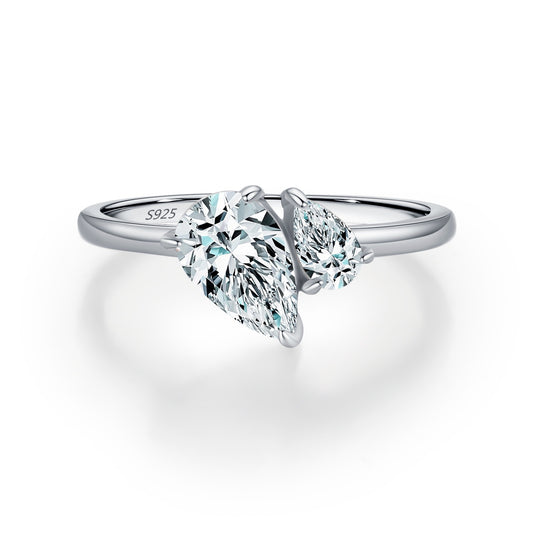 Prsteň Dvojité srdce iskry