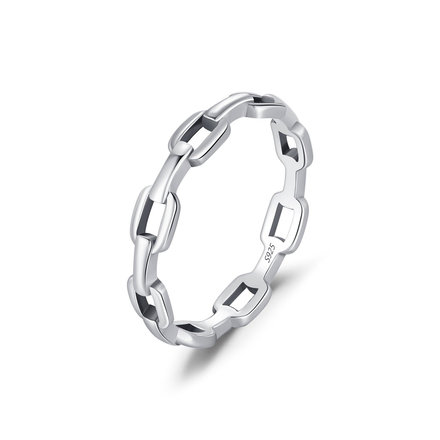 Prsteň Strieborná reťazová elegancia