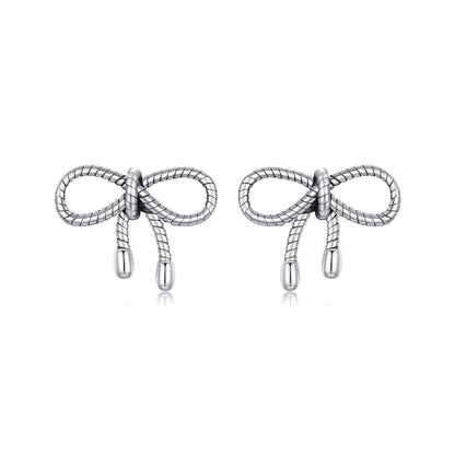 Náušnice Strieborná mašľa