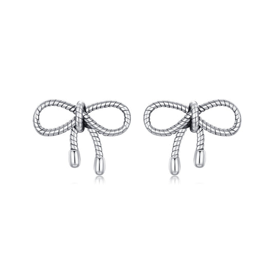 Náušnice Strieborná mašľa