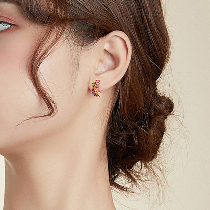 Színes őszi mozaik fülbevaló