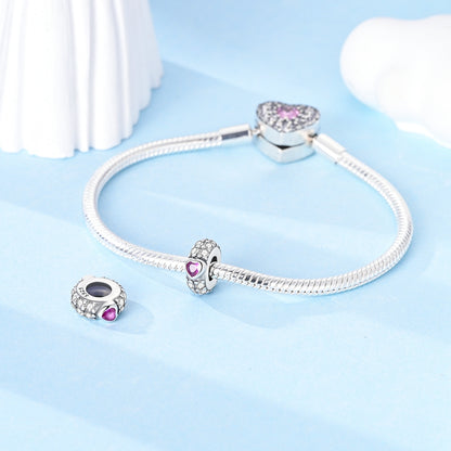 Trblietavý prívesok s ružovým srdcom