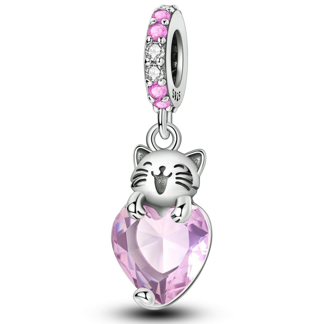 Wisiorek w kształcie kociaka z kryształem 