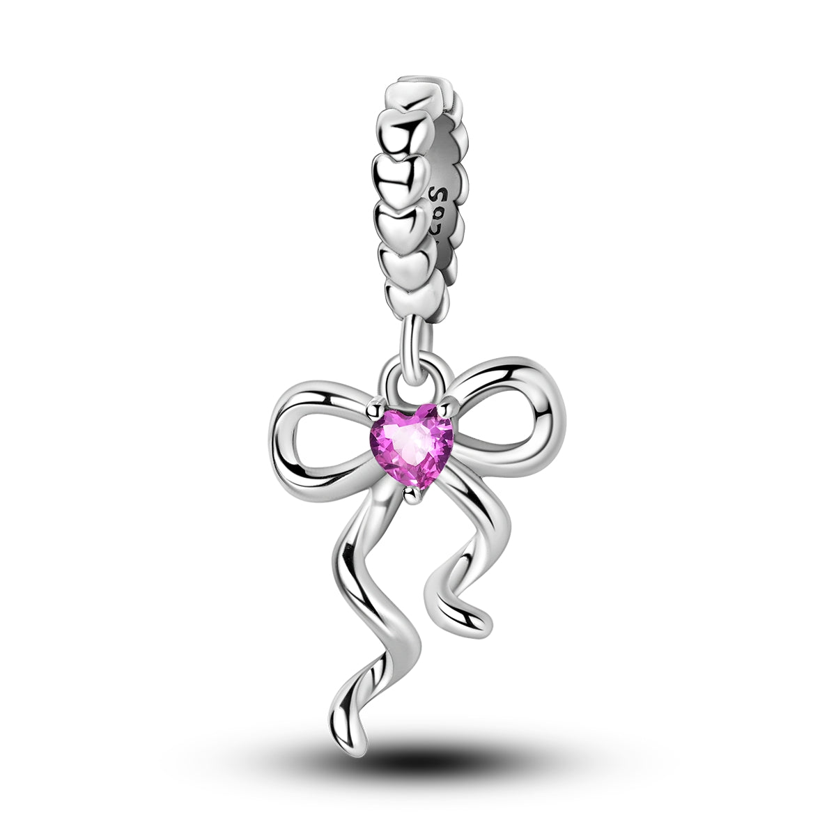 Mašľa s ružovým srdiečkom