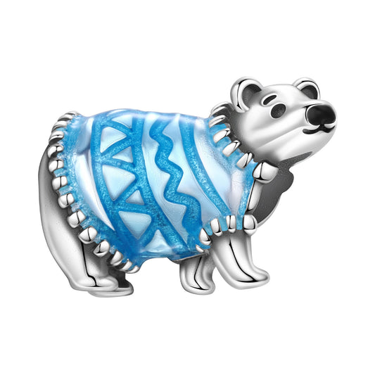 Koralik Niedźwiedź polarny w swetrze