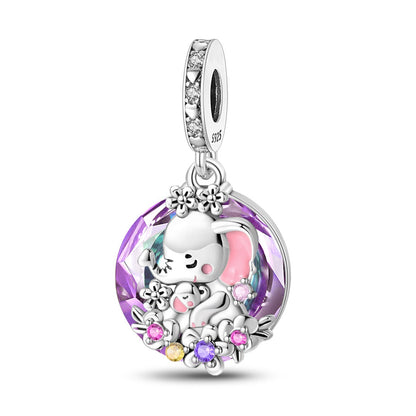 Mother and baby elephant pendant