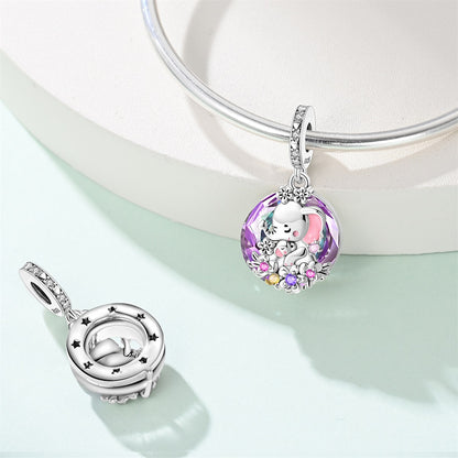 Mother and baby elephant pendant