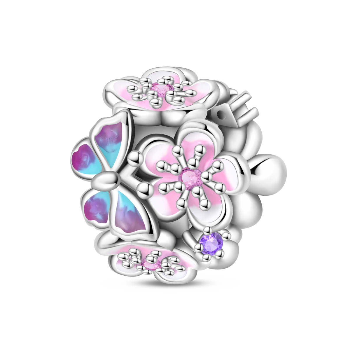 Virágok és pillangó medál