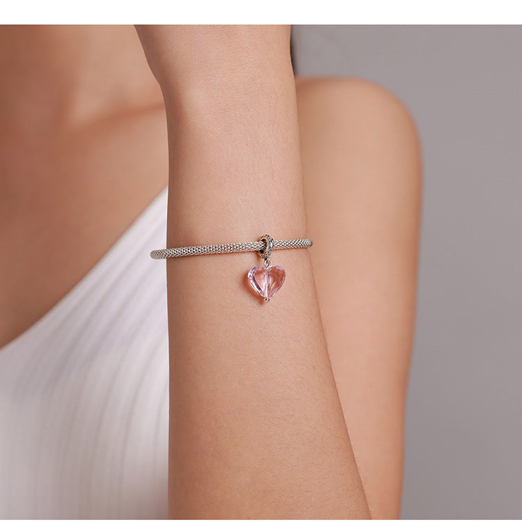 Ružové krištáľové srdce