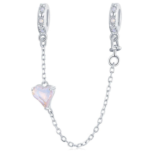 Safety chain Pink heart 