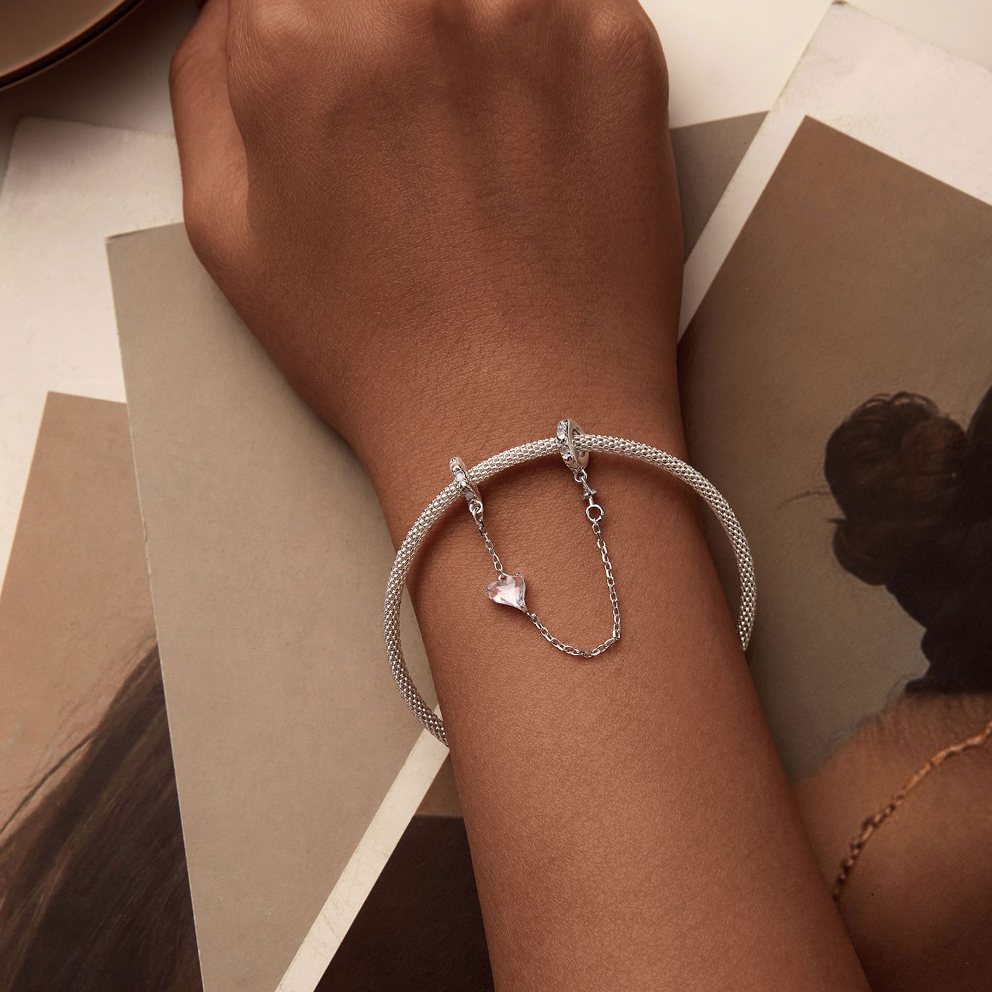 Łańcuch bezpieczeństwa Różowe serce 