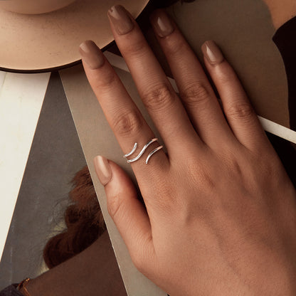 Designer Triple Ring in Sterling Silver