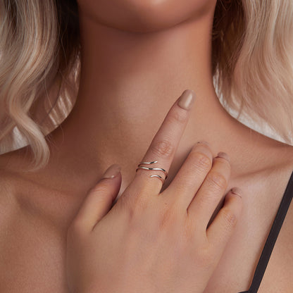 Designer Triple Ring in Sterling Silver