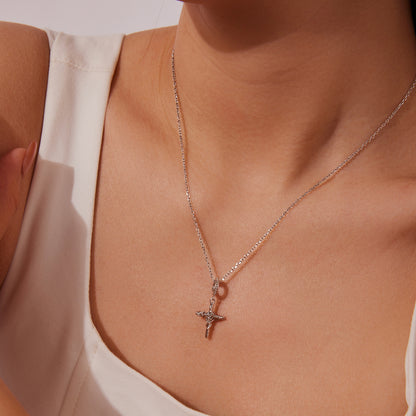 Kereszt rózsával medál