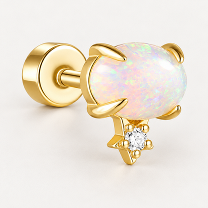 Piercing Náušnica Opal Hviezda Ag 925