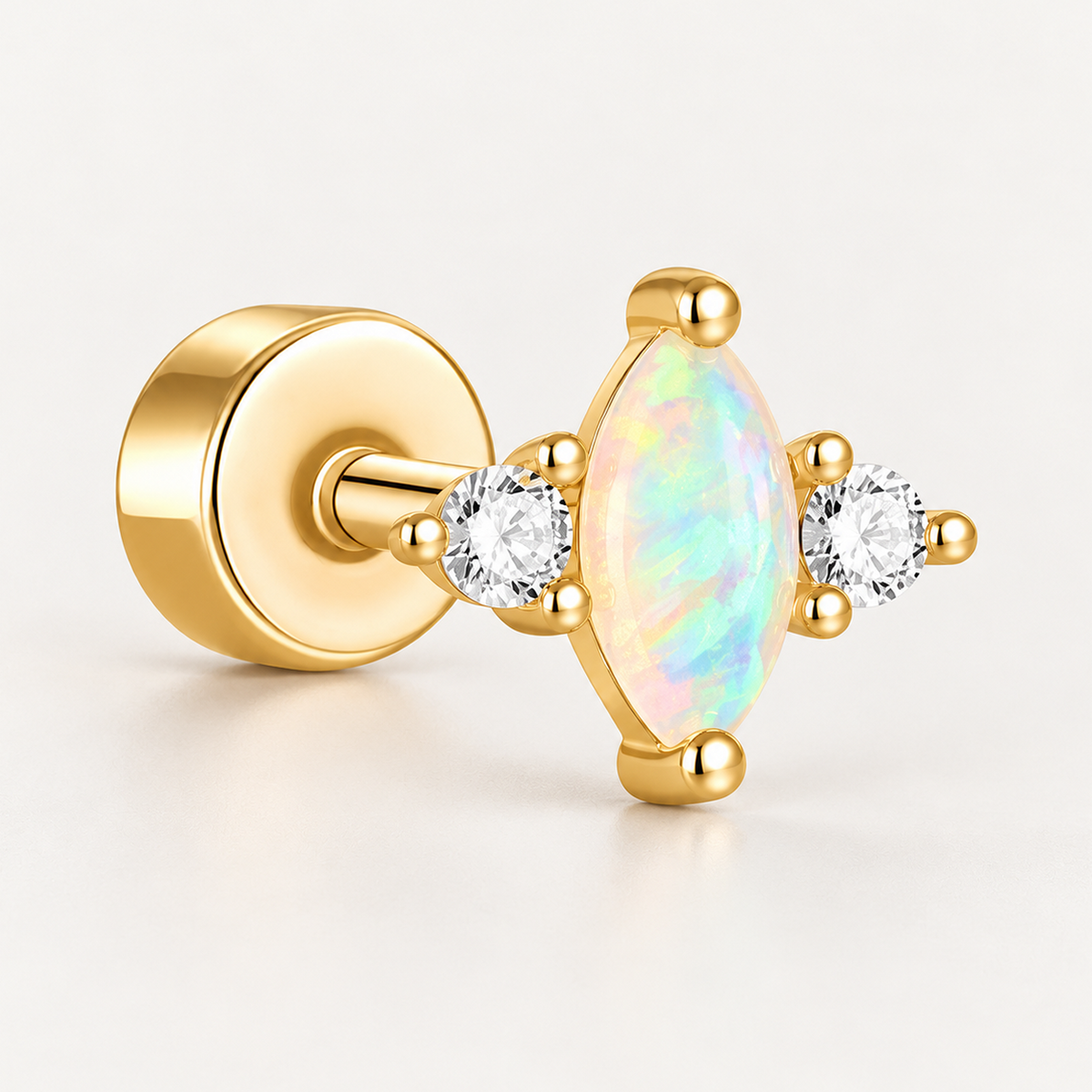 Piercing Náušnica Opal Marquise Ag 925