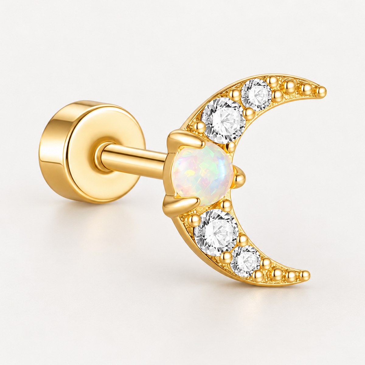 Piercing Náušnica Opal Mesiac Ag 925
