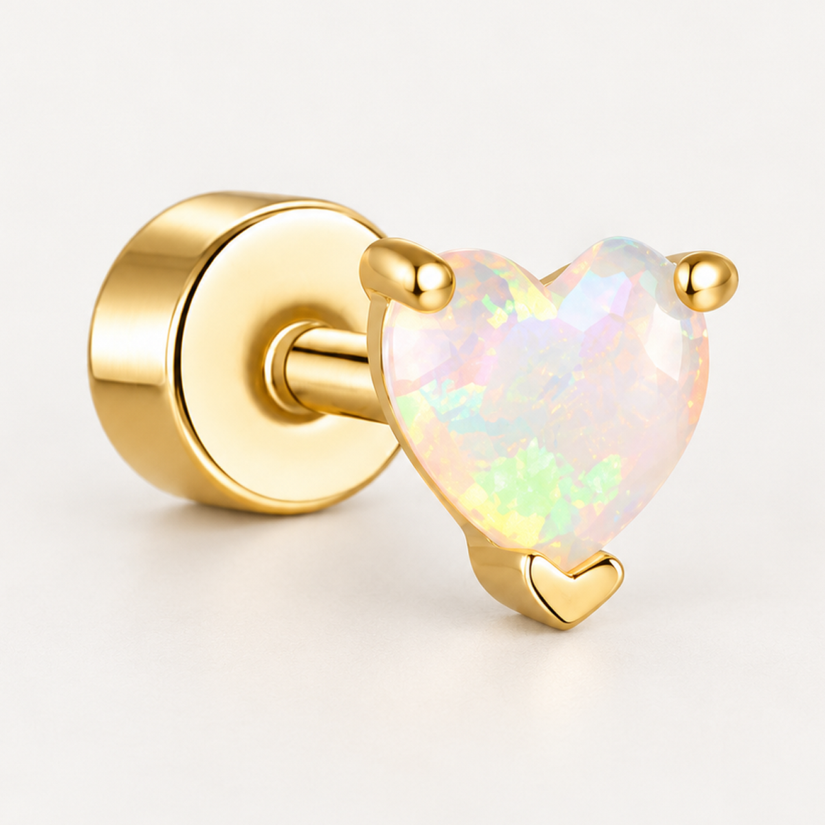 Piercing Náušnica Opal Srdce Ag 925