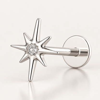 Titánový Labret 'Silver North Star'