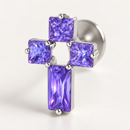 Titánový Labret 'Purple Cross'