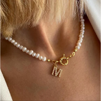 Perlový náhrdelník s písmenom na výber Myspirit