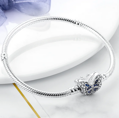 Srebrna bransoletka Niebieski motyl