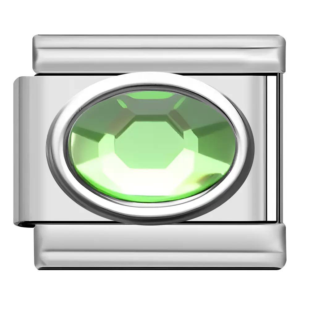 Pandantiv oval clasic cu ochi verde