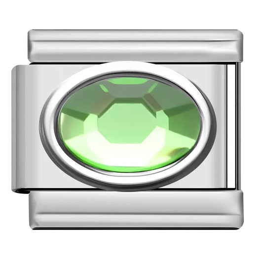 Pandantiv oval clasic cu ochi verde