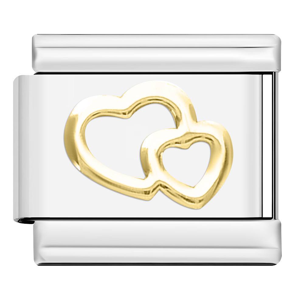 Pandantiv Inimă Dublă Romantică Auriu