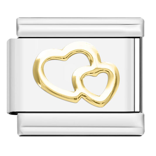 Pandantiv Inimă Dublă Romantică Auriu