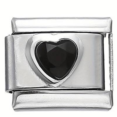 Pandantiv Inimă Elegantă din Cristal Negru