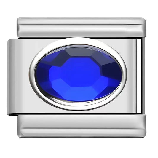 Pandantiv Clasic Oval Cristal Albastru