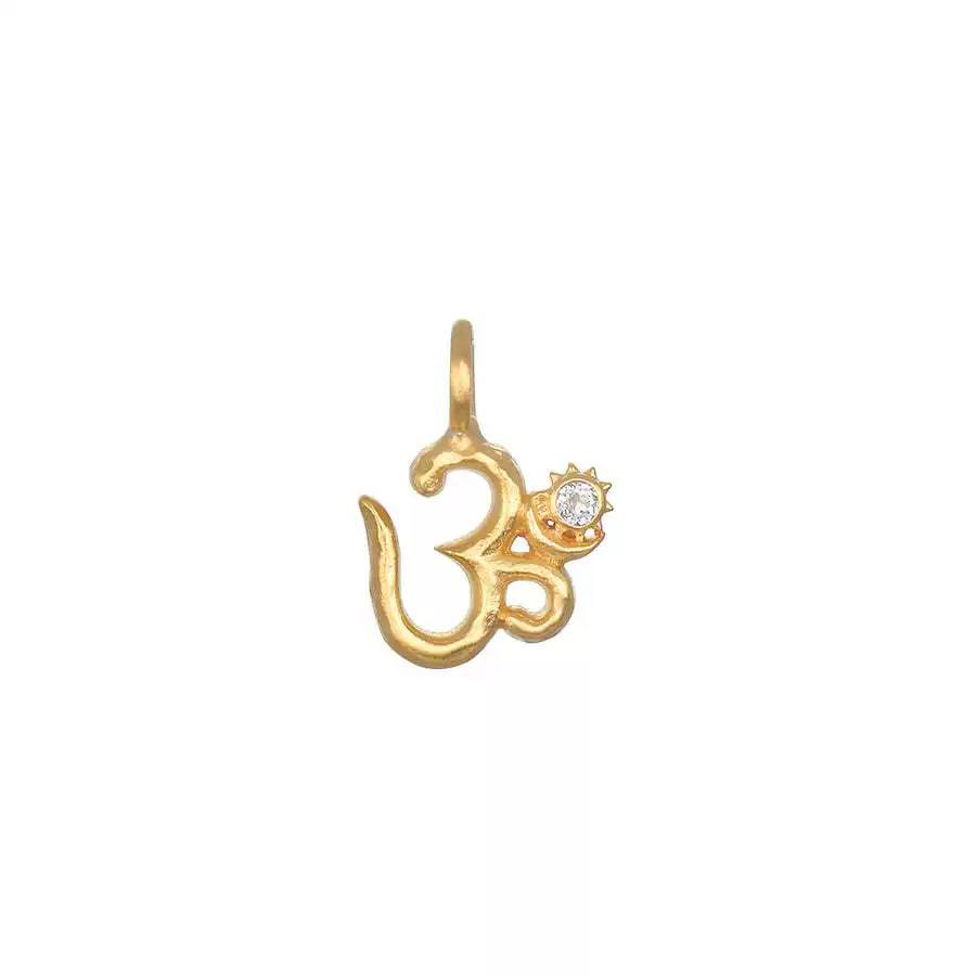 Prívesok Zlatý symbol Óm so zirkónmi