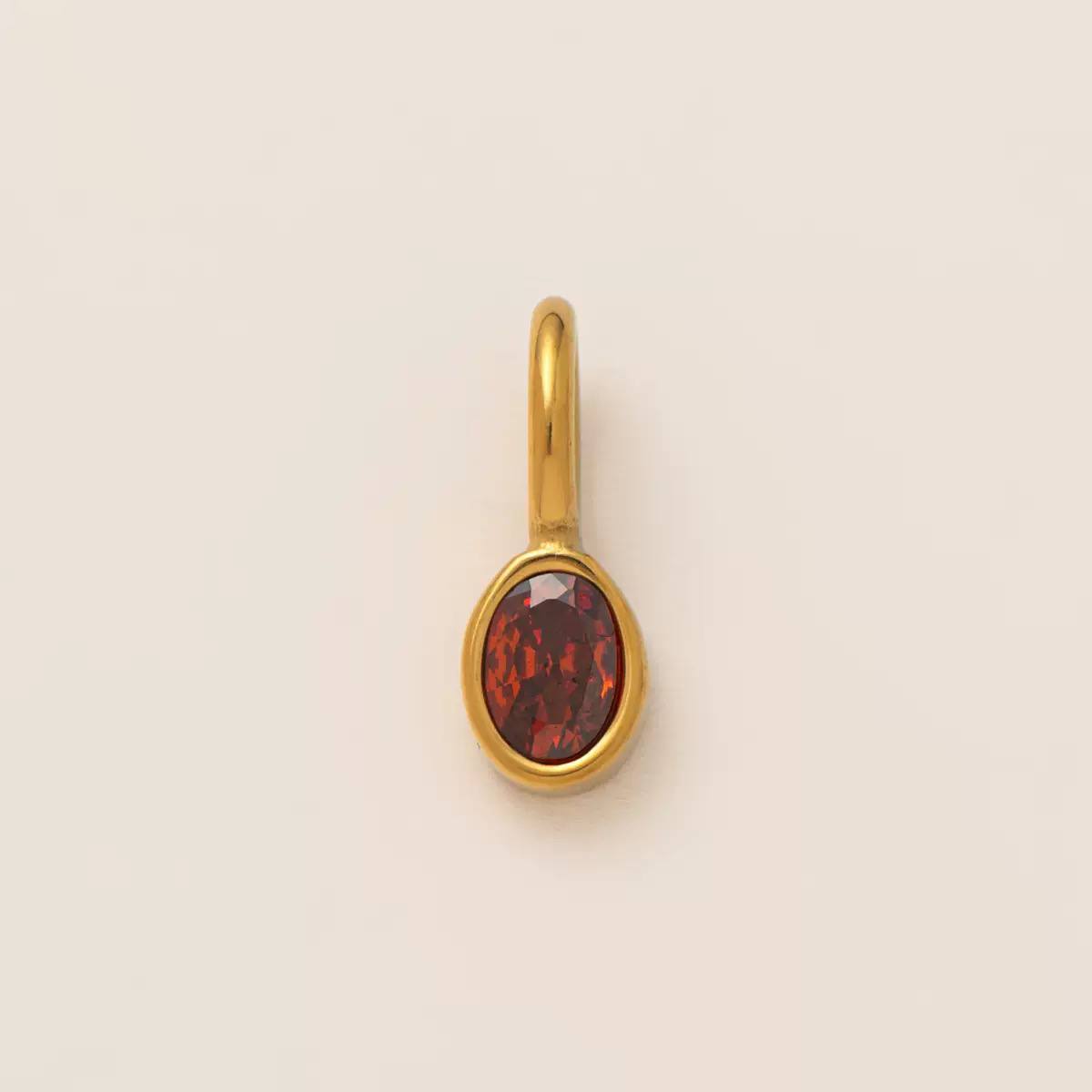 Prívesok Zirconia Oval Rubin Gold