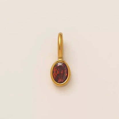 Prívesok Zirconia Oval Rubin Gold