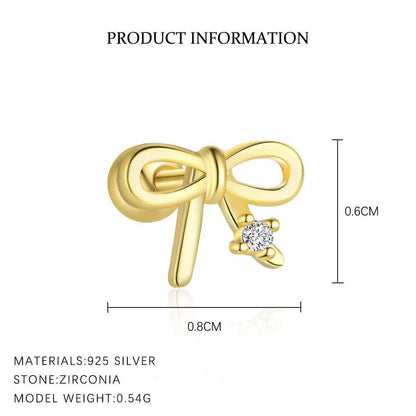 Piercing Náušnica Mašlička Zirconia S925 Gold