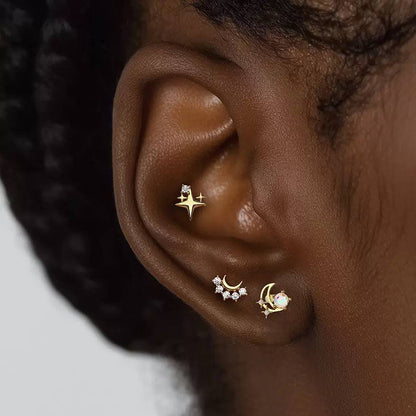 Piercing Náušnica Zirconia Hviezda Ag 925