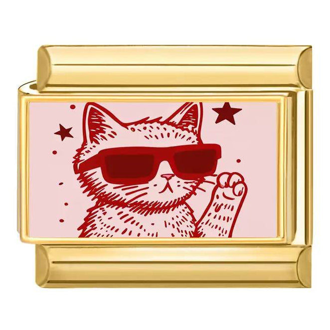 Prívesok Cool Mačka v Okuliaroch – Zlatá